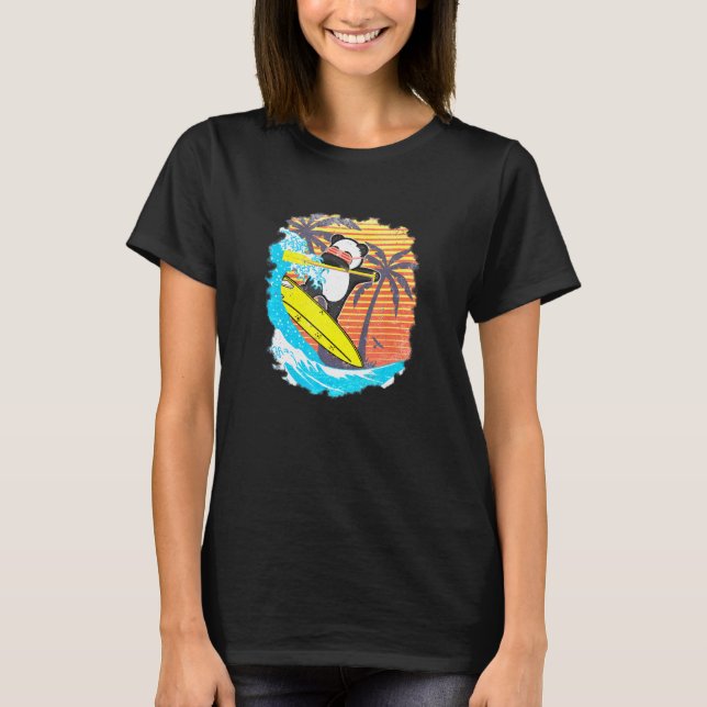 T-shirt Panda Bear Surfboard Sup Stand Up Paddling (Devant)