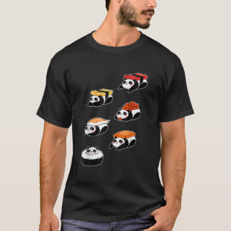 T-shirt Panda Bear Sushi Sashimi Japanese Food