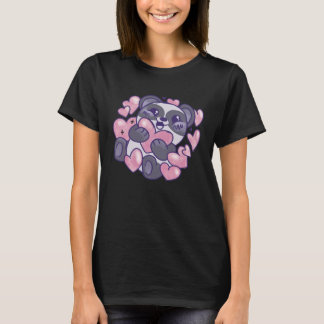 T-shirt panda bear with hearts cute sweet panda