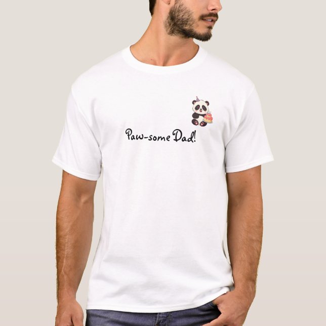 T-shirt Panda Birthday Dad Shirt (Devant)