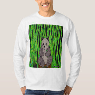 T-shirt Panda (blanc) - Chemise homme à manches longues