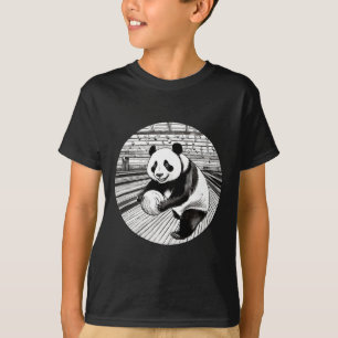 T-shirt Panda Bowler Joueur Drôle Bowler Pour Hommes