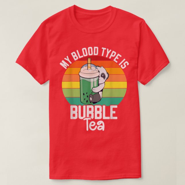 T-shirt Panda Bubble Boba Tea Kawaii Cute Anime Otaku Japa (Design devant)