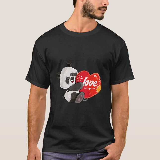 T-shirt Panda Câlinant Son Ours D'amour Panda (Devant)