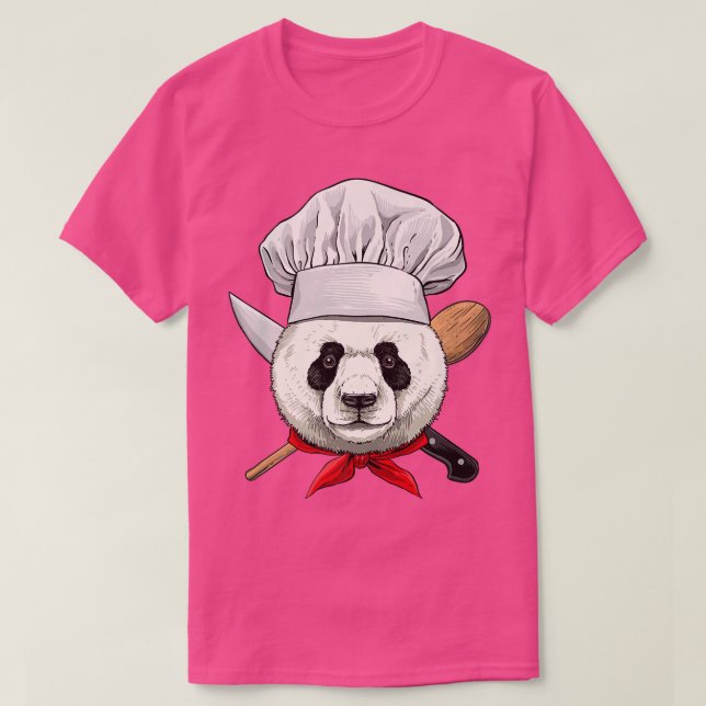 T-shirt Panda Chef Faune Panda Ours Animal, Lov Cuisine (Design devant)
