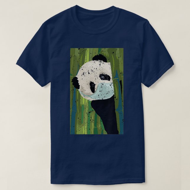 T-shirt Panda chemise masque visage Funny Quarantine Cadea (Design devant)