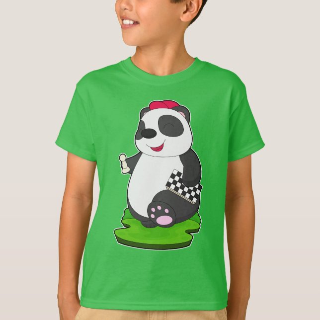 T-shirt Panda Chess piece Chess Chessboard (Devant)