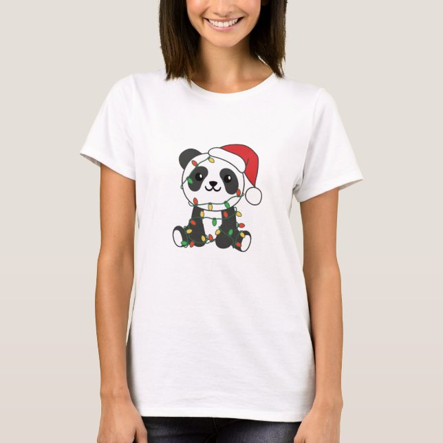 T-shirt Panda Christma Winter Animals Pandas (Devant)
