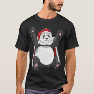 T-shirt Panda Christmas Santa chapeau