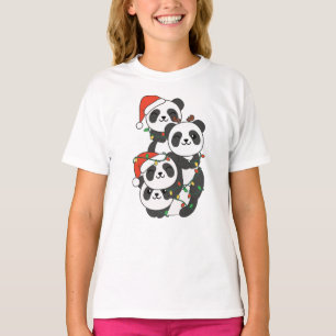 T-shirt Panda Christmas Tree Animaux de Noël Pandas
