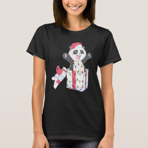 T-shirt Panda Christmas Tree Light Père Noël Xmas Kids Boy
