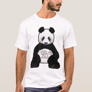 T-shirt panda citation grossit pas augmente surface caress