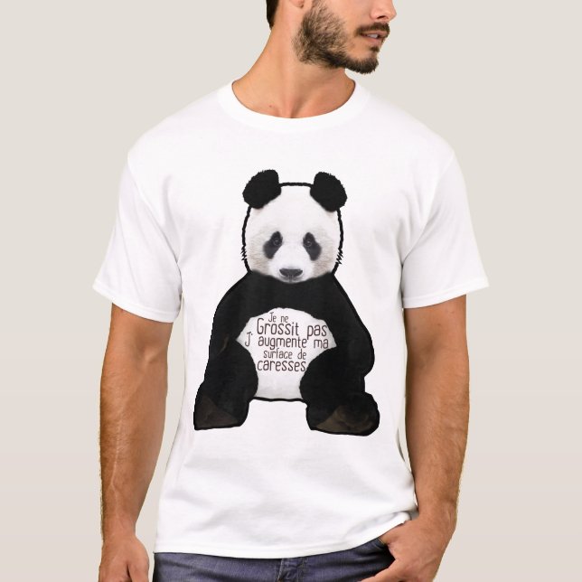 T-shirt panda citation grossit pas augmente surface caress (Devant)