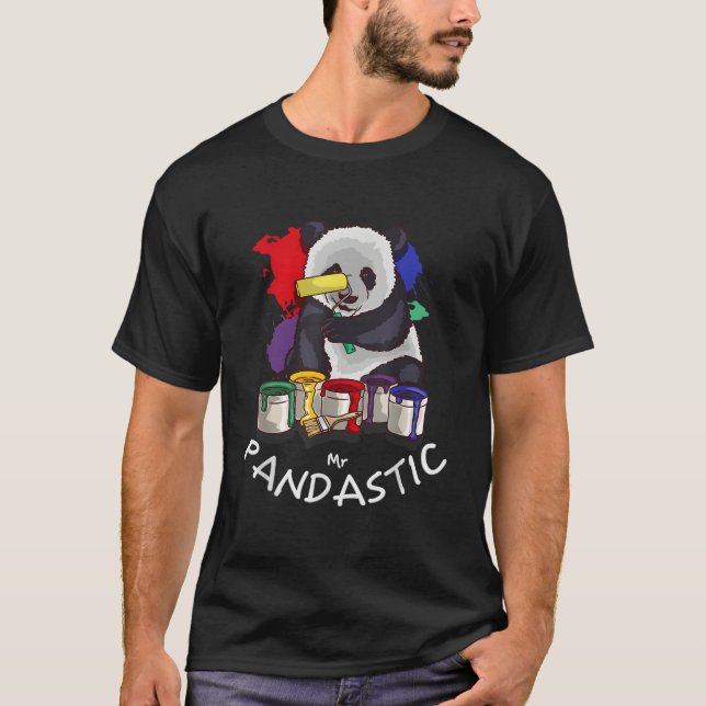 T-shirt Panda Colorful Painting 'Mr Pandastic' Perfect (Devant)