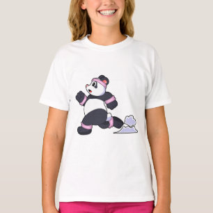 T-shirt Panda comme coureur à la course