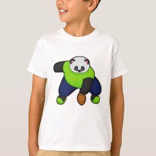 T-shirt Panda comme joueur de football avec football