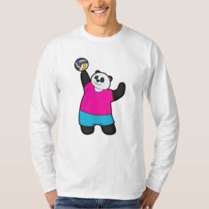 T-shirt Panda comme joueur de volleyball avec volleyball