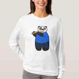 T-shirt Panda comme musicien avec Flûte