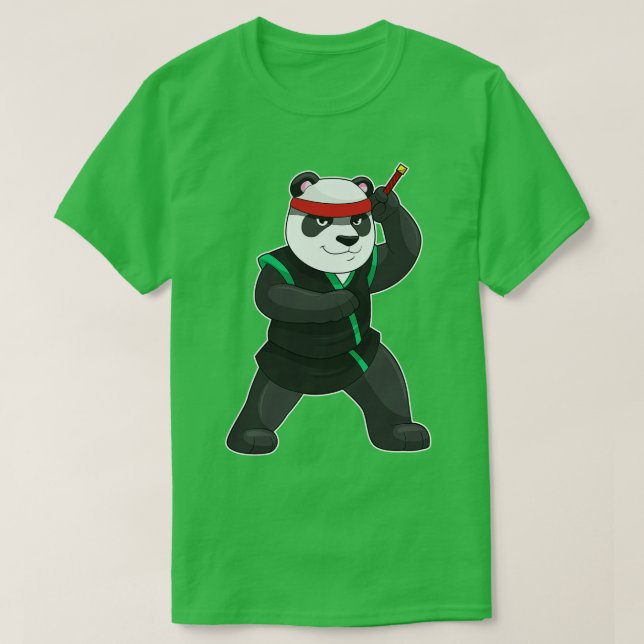 T-shirt Panda comme Ninja en costume (Design devant)