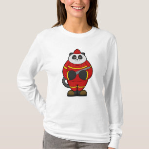 T-shirt Panda comme pompier avec tuyau