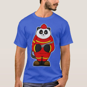 T-shirt Panda comme pompier avec tuyau