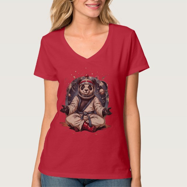 T-shirt Panda cosmique : Chaleur avant combat (Devant)