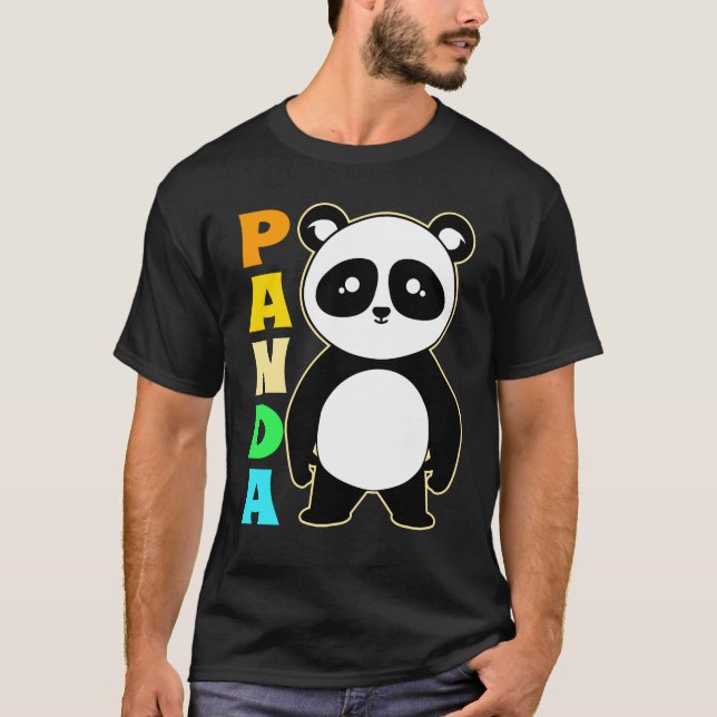 T-shirt Panda Couleur Cute Panda Ours Panda (Devant)