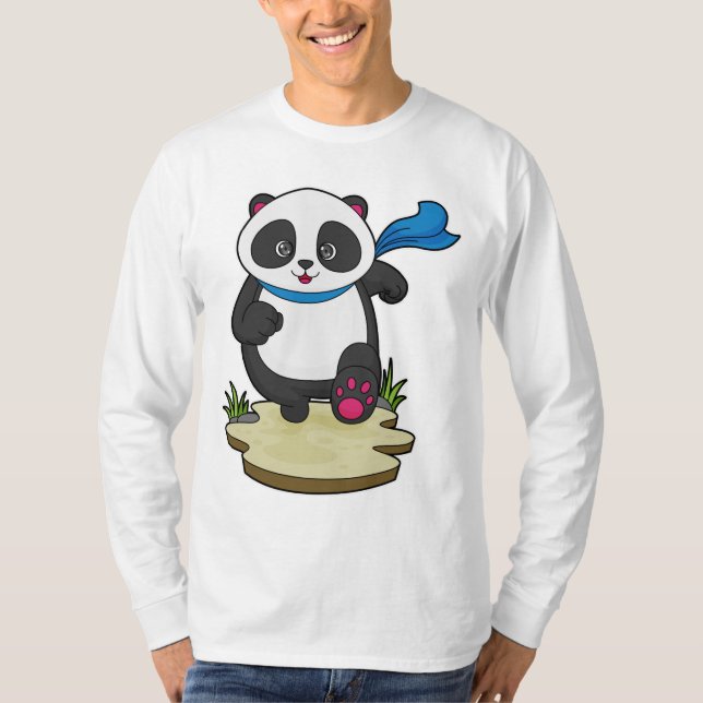 T-shirt Panda coureur avec Écarf (Devant)
