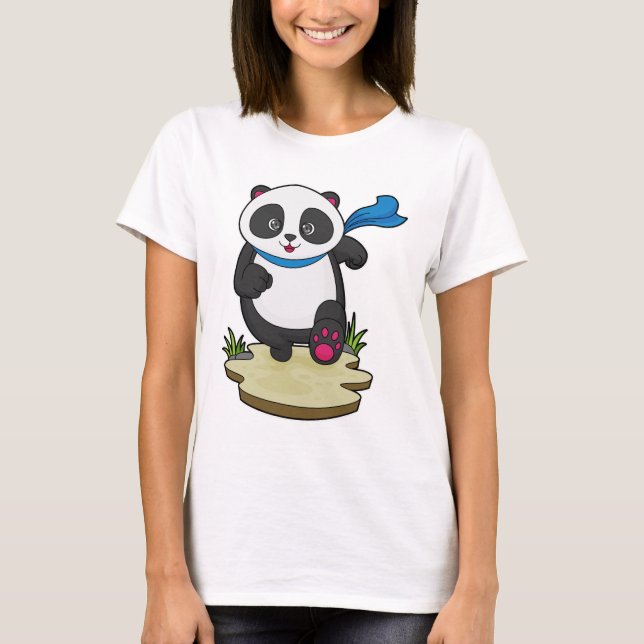 T-shirt Panda coureur avec Écarf (Devant)