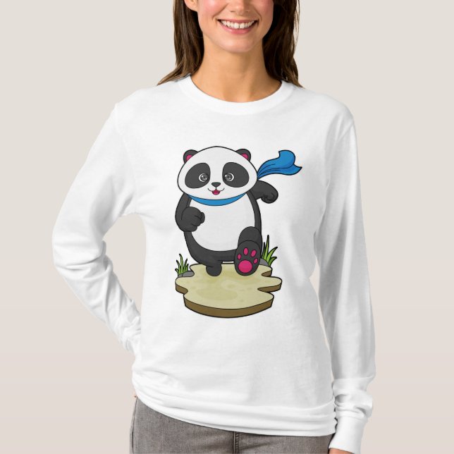 T-shirt Panda coureur avec Écarf (Devant)