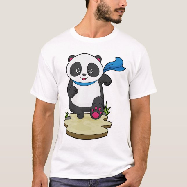 T-shirt Panda coureur avec Écarf (Devant)