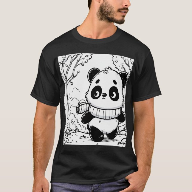 T-shirt "Panda Cozy Stroll" (Devant)
