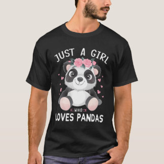 T-shirt Panda Cute Chemises Filles Cadeaux Juste Une Fille