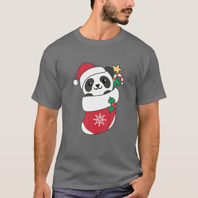 T-shirt Panda Cute Pour Noël Panda (Devant)