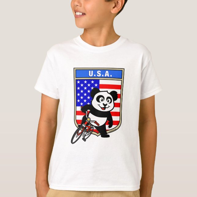 T-shirt Panda cycliste américain (Devant)