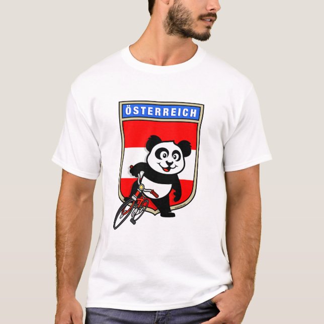 T-shirt Panda cycliste Cute Austria (Devant)