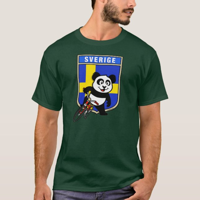 T-shirt Panda cycliste suédois (Devant)