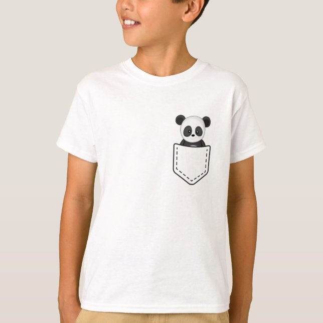 T-shirt Panda dans la poche (Devant)