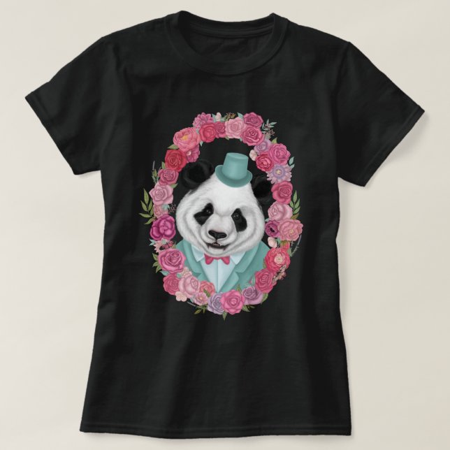 T-shirt Panda dans le chapeau supérieur (Design devant)