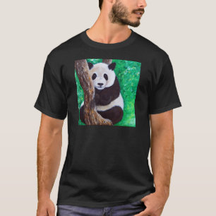 T-shirt Panda dans un arbre peinture