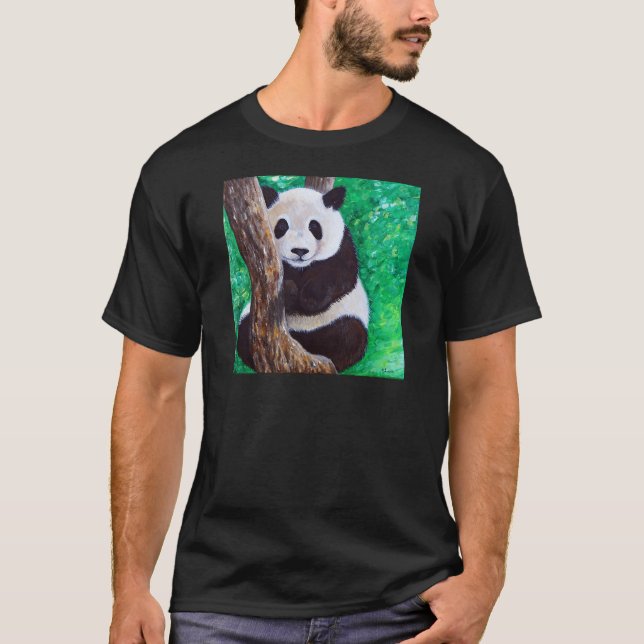 T-shirt Panda dans un arbre peinture (Devant)