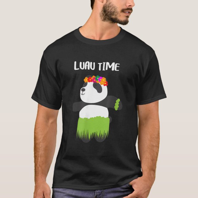T-shirt Panda Danseur Hula Luau Hawaïen (Devant)