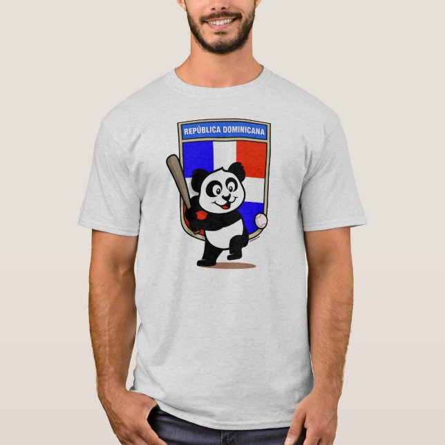 T-shirt Panda de baseball dominicain (chemises légères) (Devant)
