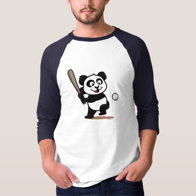 T-shirt Panda de baseball mignon (Devant)