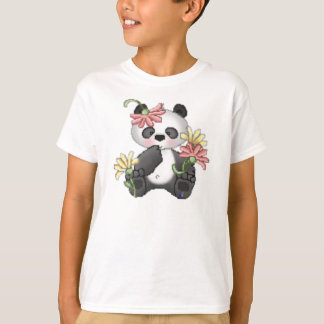 T-shirt Panda de bébé avec des fleurs