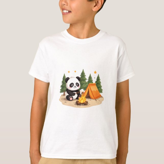 T-shirt Panda de camping (Devant)