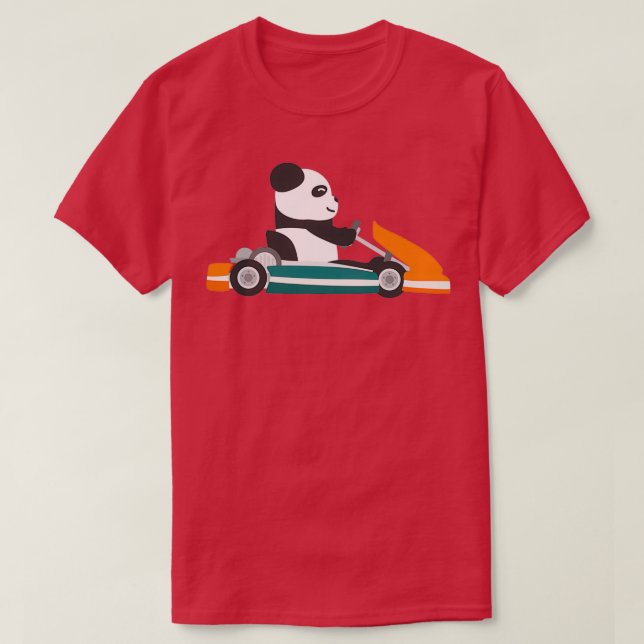 T-shirt Panda de course de Gokart (Design devant)