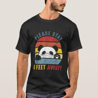 T-shirt Panda de distanciation sociale : Veuillez rester à