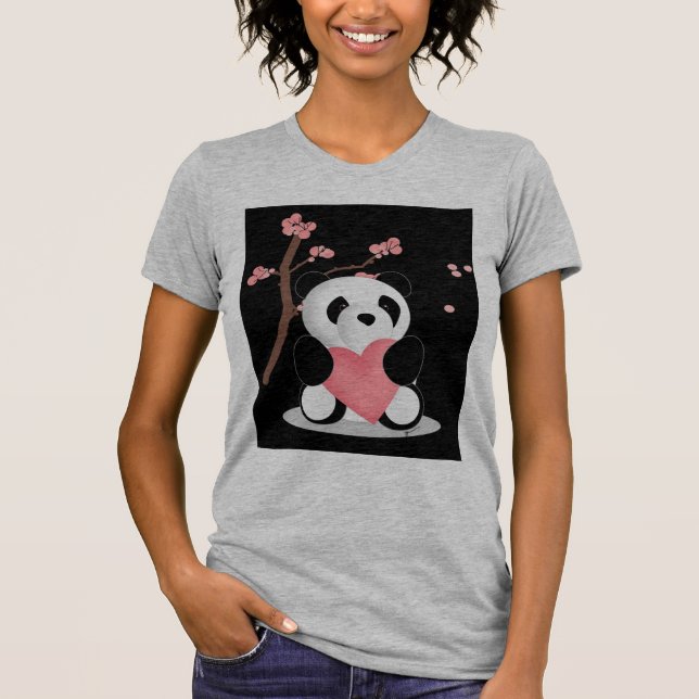 T-shirt Panda de fleurs de cerisier (Devant)