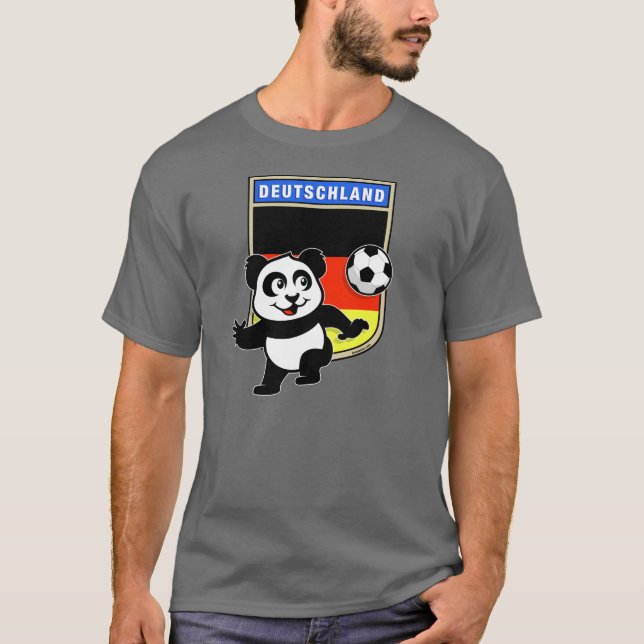 T-shirt Panda de football allemand (chemises noires) (Devant)